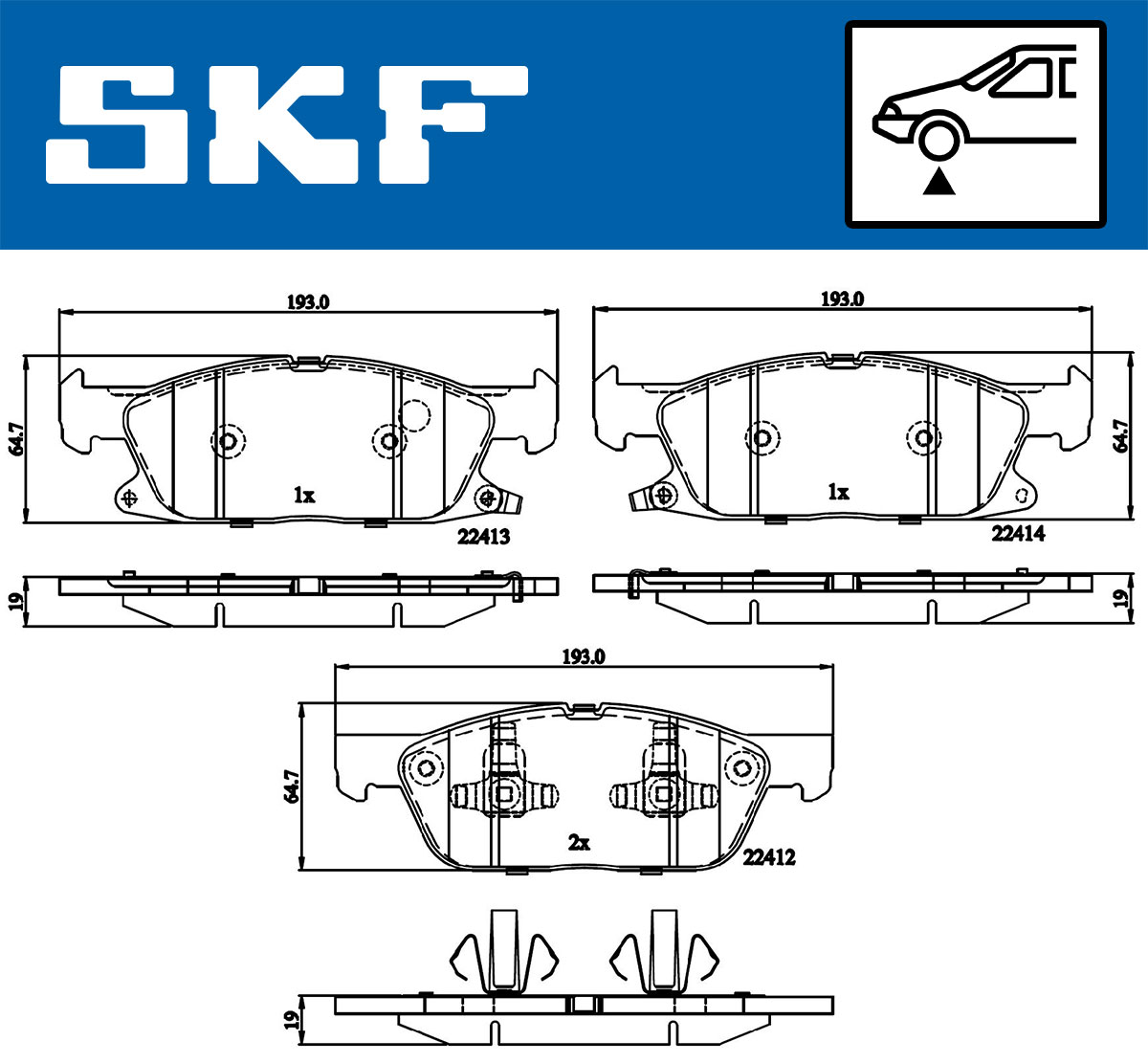 Set placute frana,frana disc VKBP 80433 A SKF